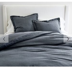 NEW Pottery Barn European Flax Linen Waffle Weave KING CAL KING Duvet Cover NWT